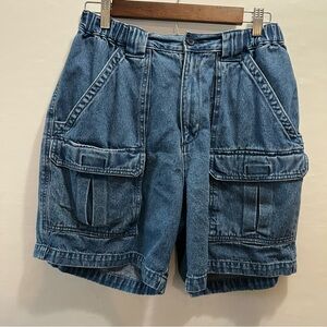 Savane Denim Cargo Shorts 32 Waist Angler Hiking Light Wash Denim